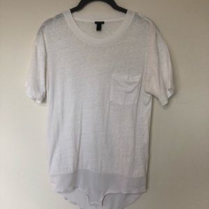 J. Crew Tops - J.Crew White Pocket T-shirt Bodysuit M J. Crew Tops - J.Crew White Pocket T-shirt Bodysuit M